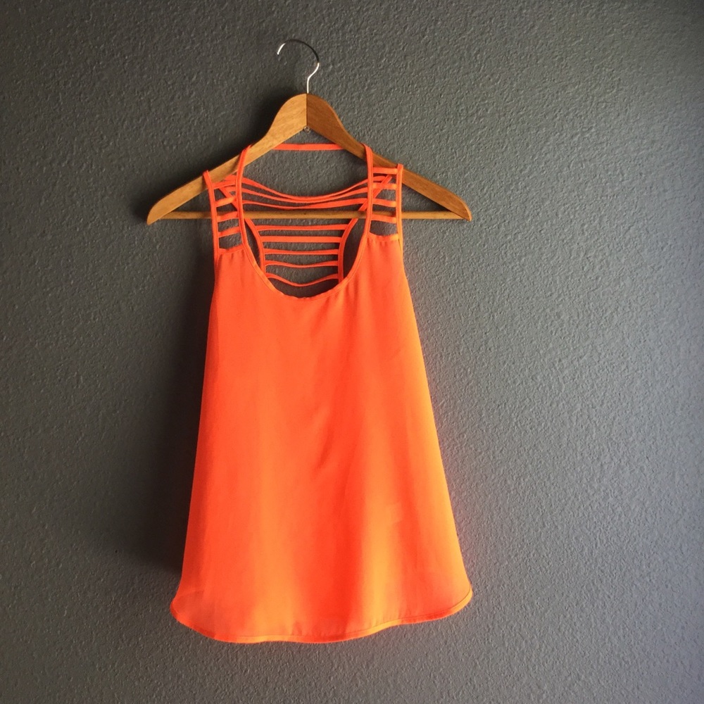 Neon Orange Cut Out Tank