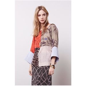 Unique Anthropology printed silk blouse. Worn once