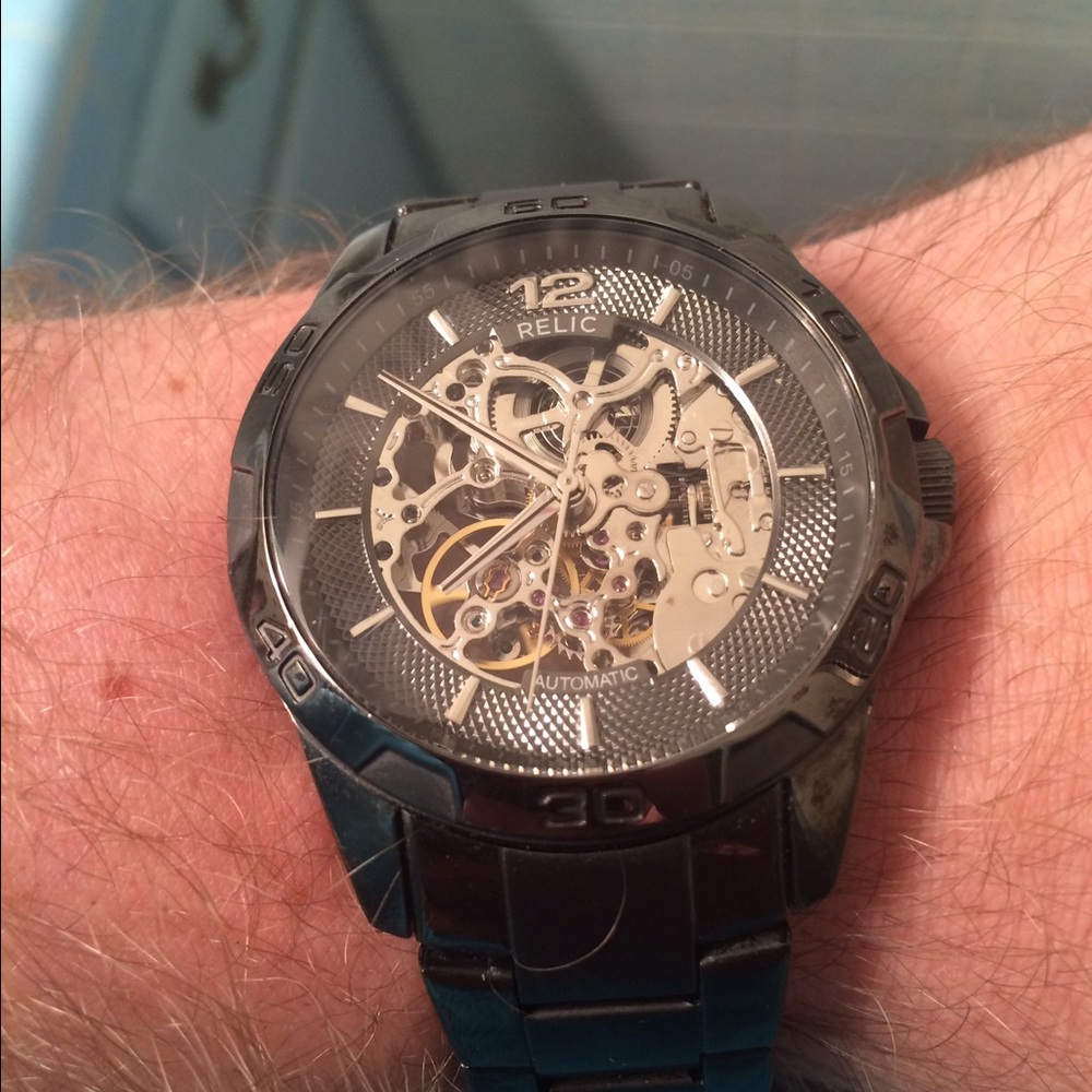 Relic by Fossil Stainless Steel Skeleton Watch