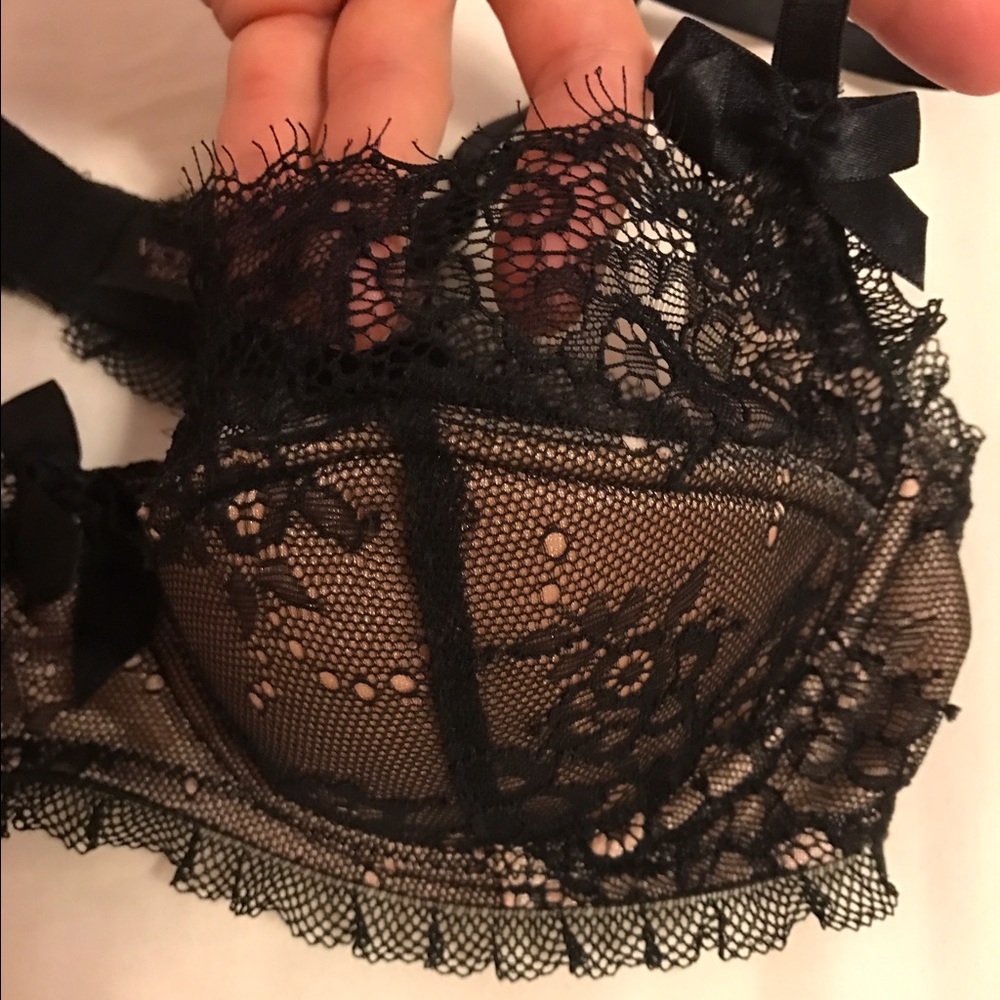 Victoria's Secret Black Lace Balconet Bra