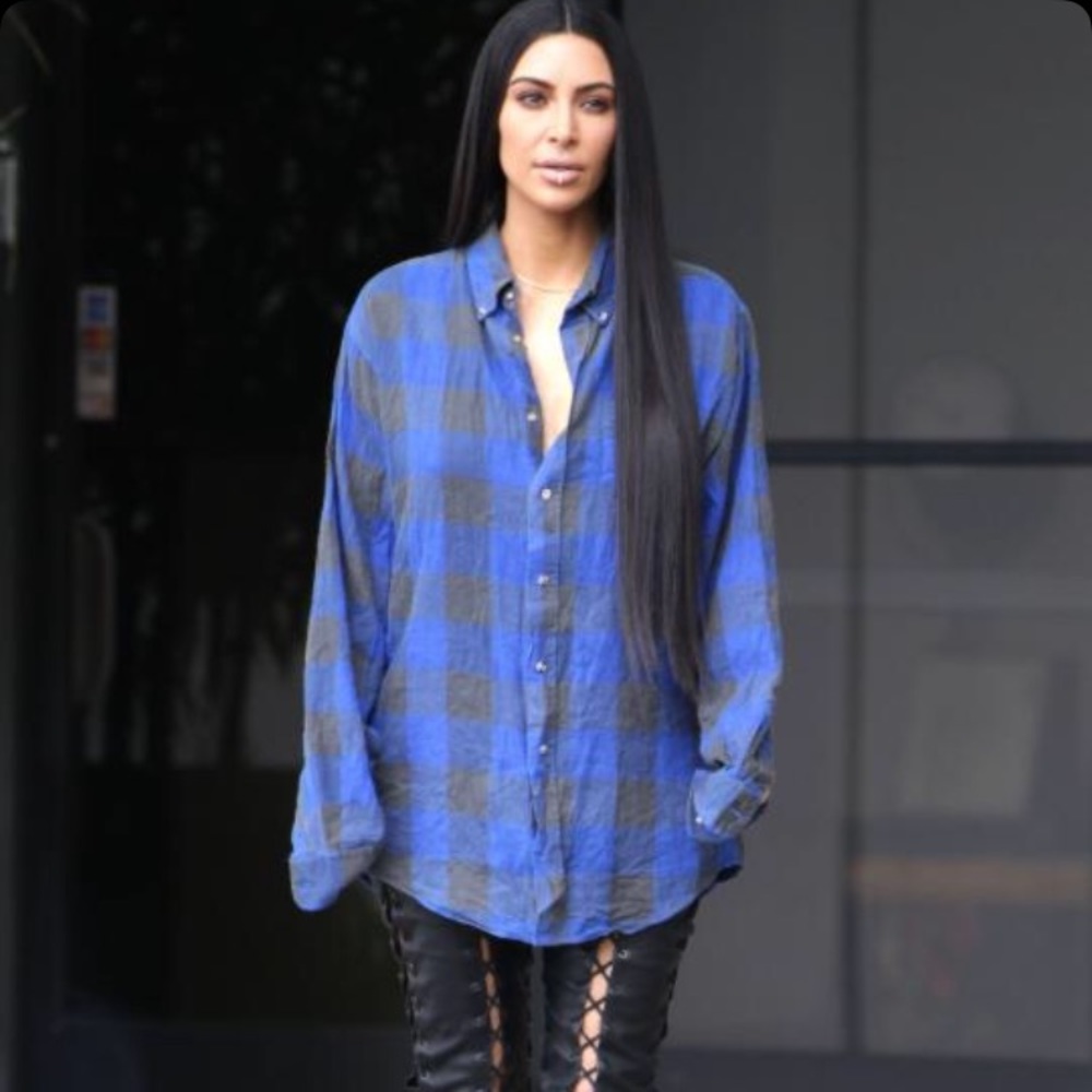 American Eagle Plaid Button-Down