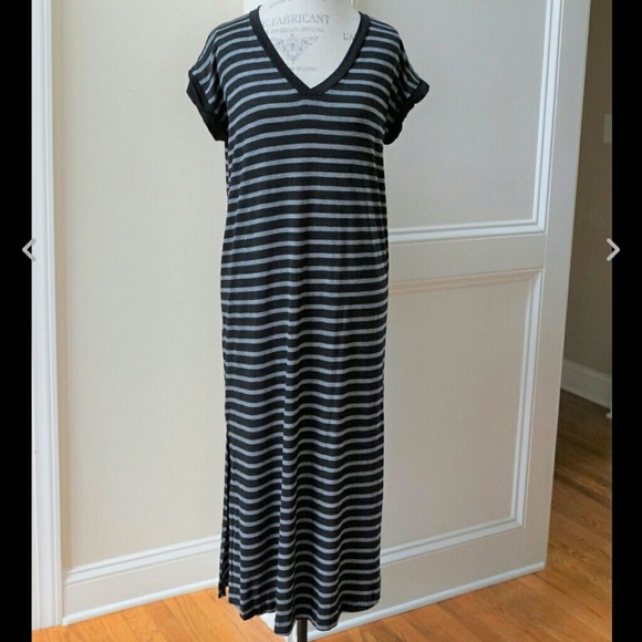 Striped weekend maxi dress side slits relaxed fit - Picture 5 of 8