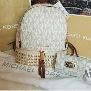 NWT MK STUDDED BACKPACK & WALLET SET