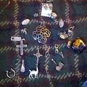 Silver pieces  mismatched earrings