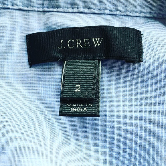 J Crew Blue Loose Tuxedo Shirt with Sequin Trim - Picture 5 of 7