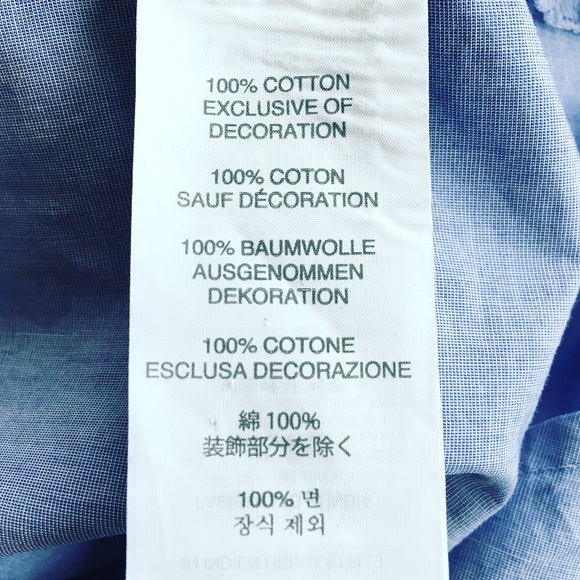 J Crew Blue Loose Tuxedo Shirt with Sequin Trim - Picture 6 of 7