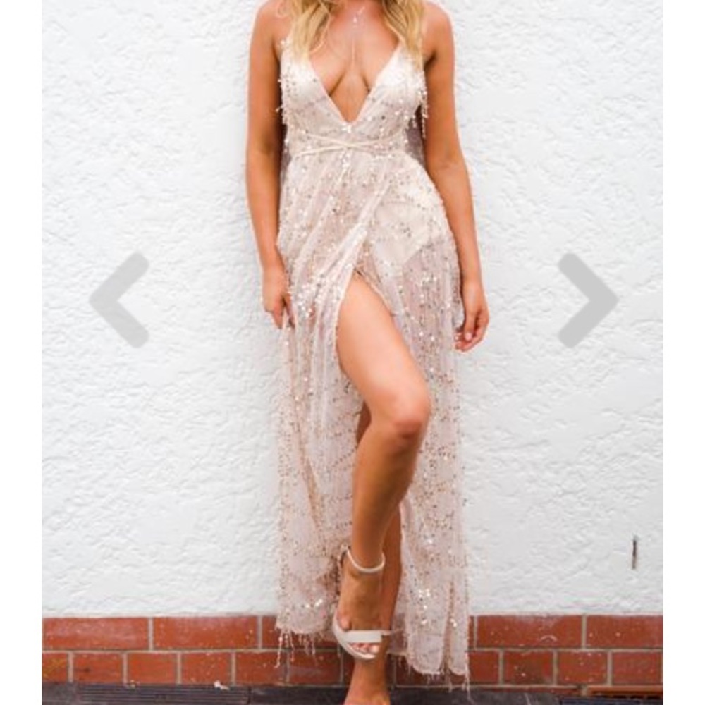 Xenia Champagne sequin dress