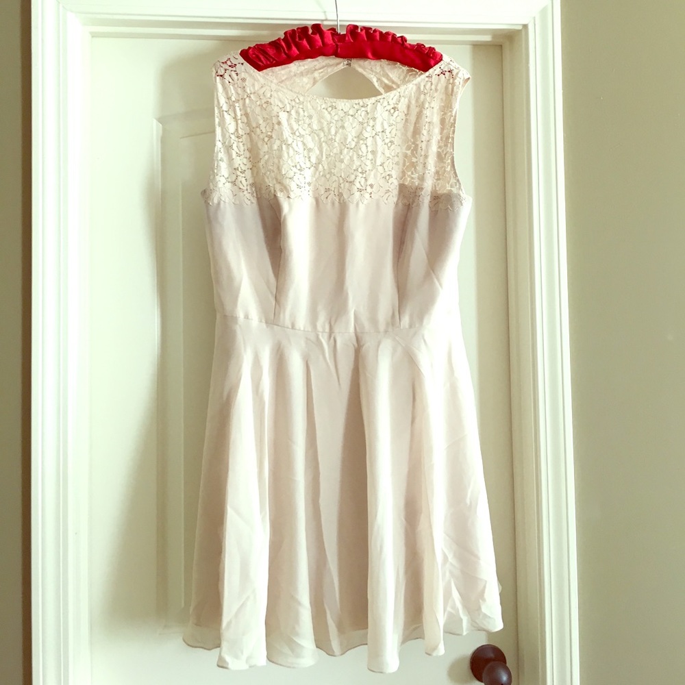 Open Back neutral cocktail dress