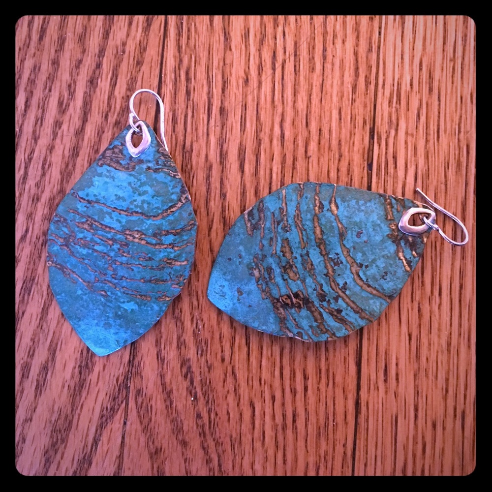 Silpada turquoise and gold earrings