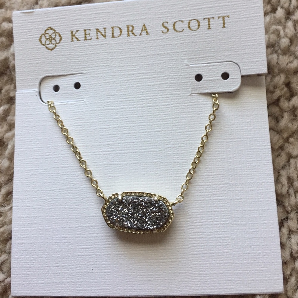 Kendra Scott Platinum Drusy W/ Gold Metal