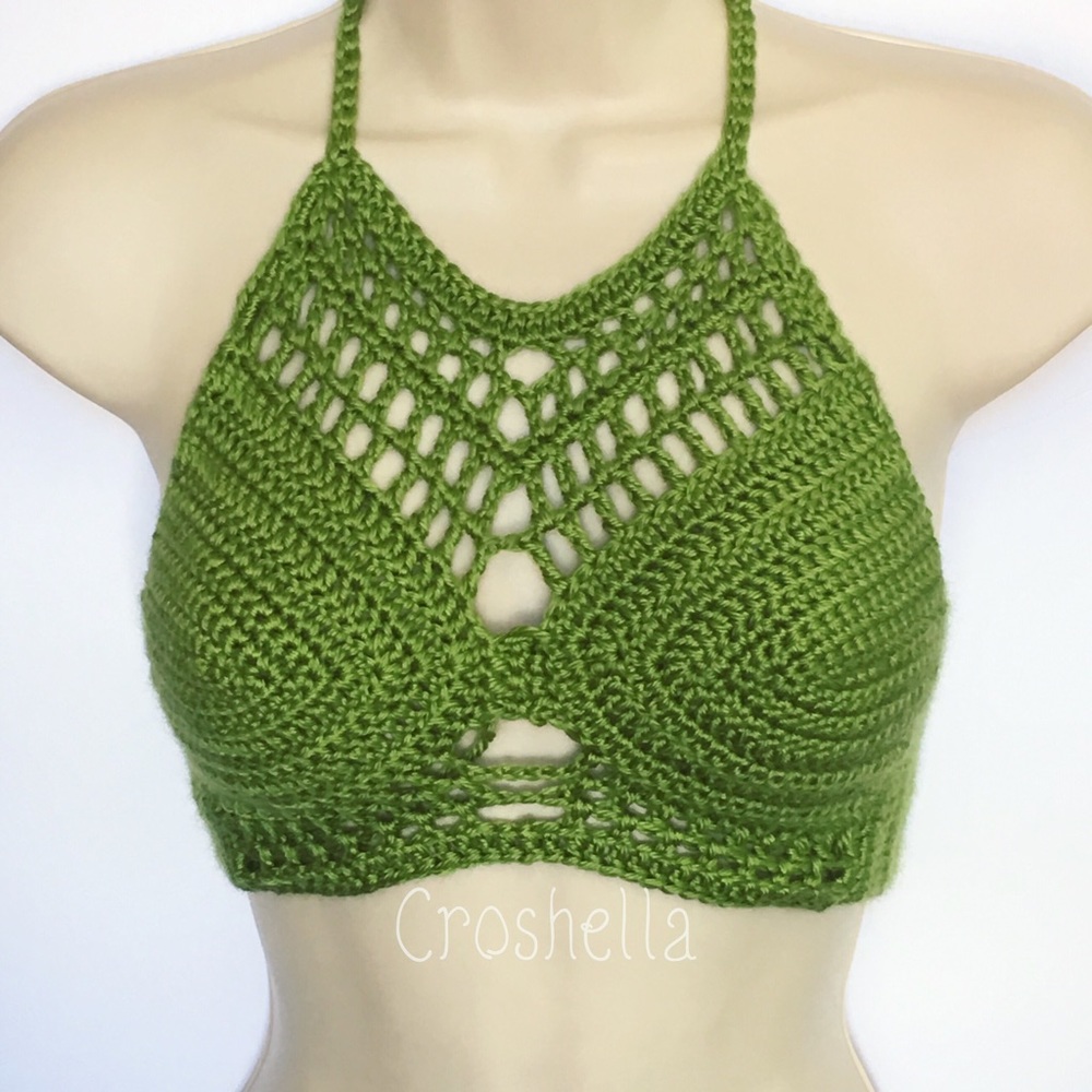 Vintage Style Boho Crochet Halter Top