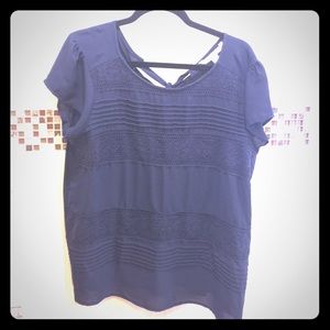 Short sleeve Lauren Conrad navy blue top