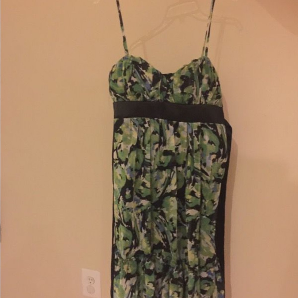Floral green summer dress