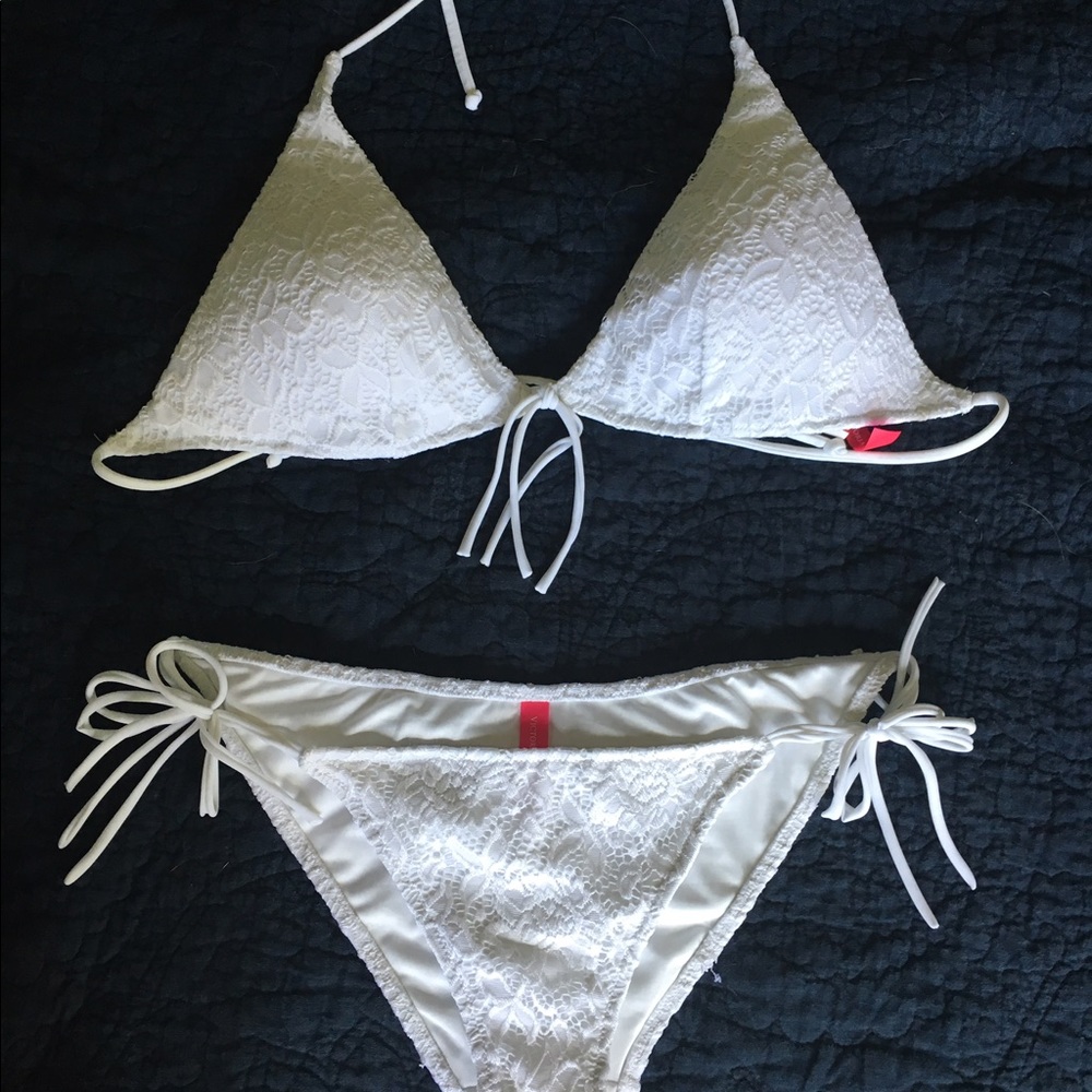 Victoria's Secret white crochet lace bikini