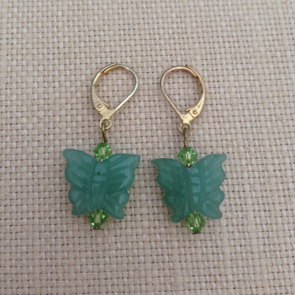 Aventurine green crystal butterfly