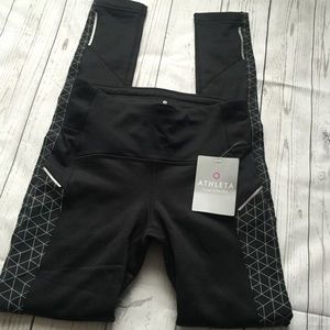 NWT Athleta Skinny Black Reflective Leggings Pant