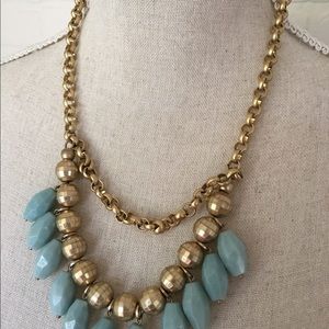 Lia Sophia gold and turquoise necklace