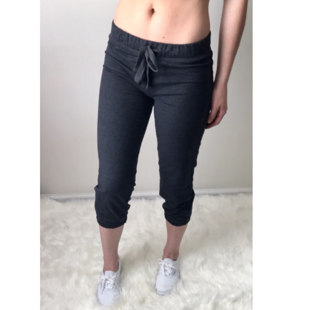 Charcoal Gray Cropped Joggers