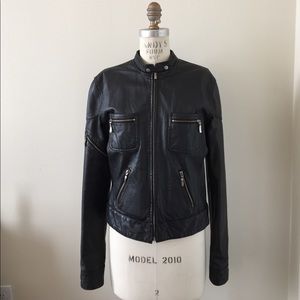 Era of Chaos Black Leather Moto Jacket