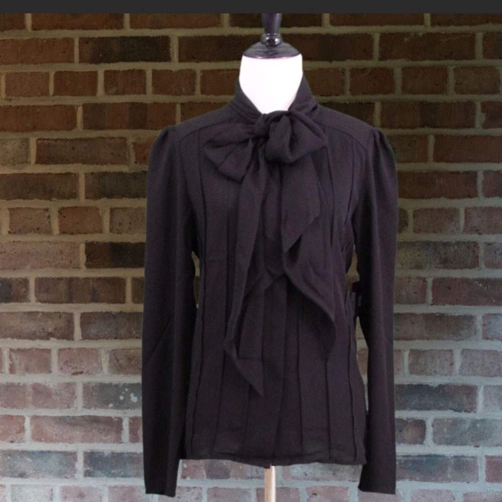 Eva Longoria (for the Limited) black bow blouse.