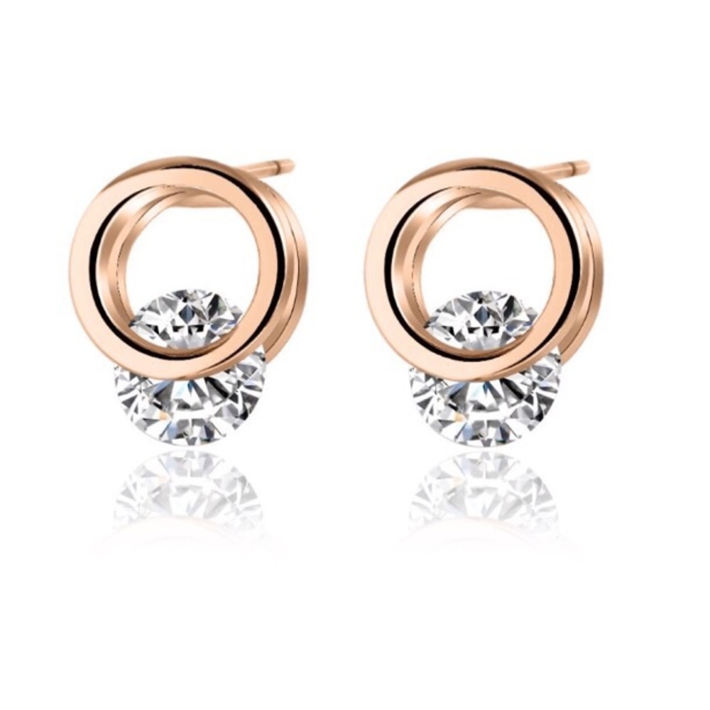 Floating Open Circle Stud Earring