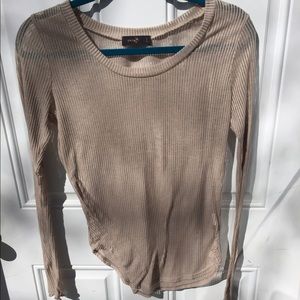 🐿🐿 Taupe Ribbed Lightweight layering tee