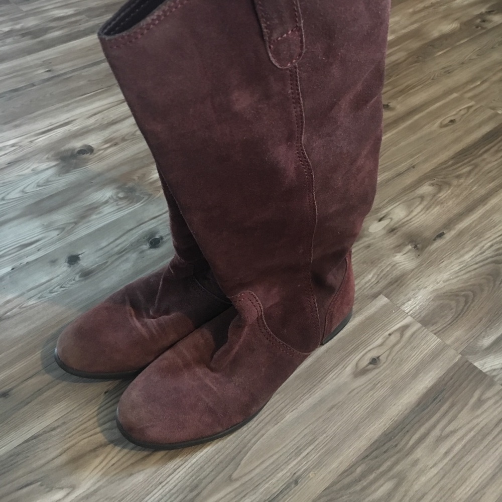 BDG burgundy suede urban outfitters tall boots.
