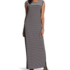 Black and white striped maxi