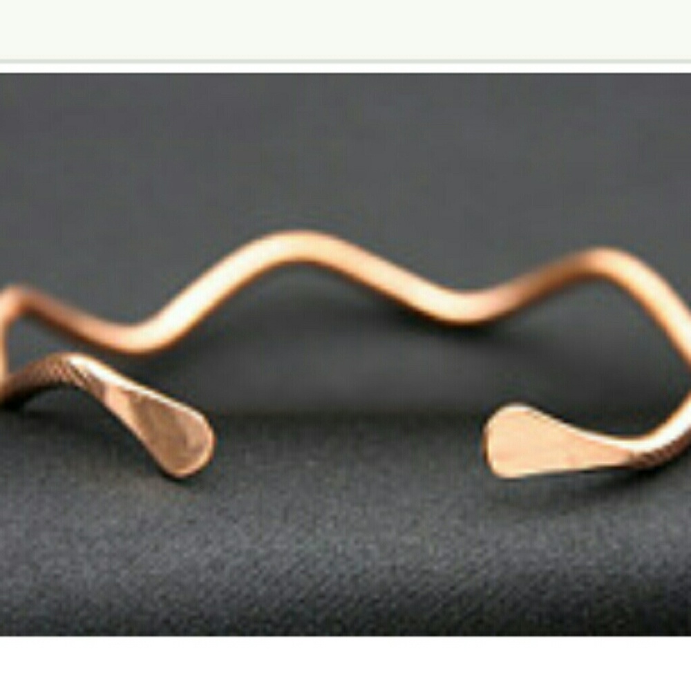 Natural Copper ZigZag Bangle