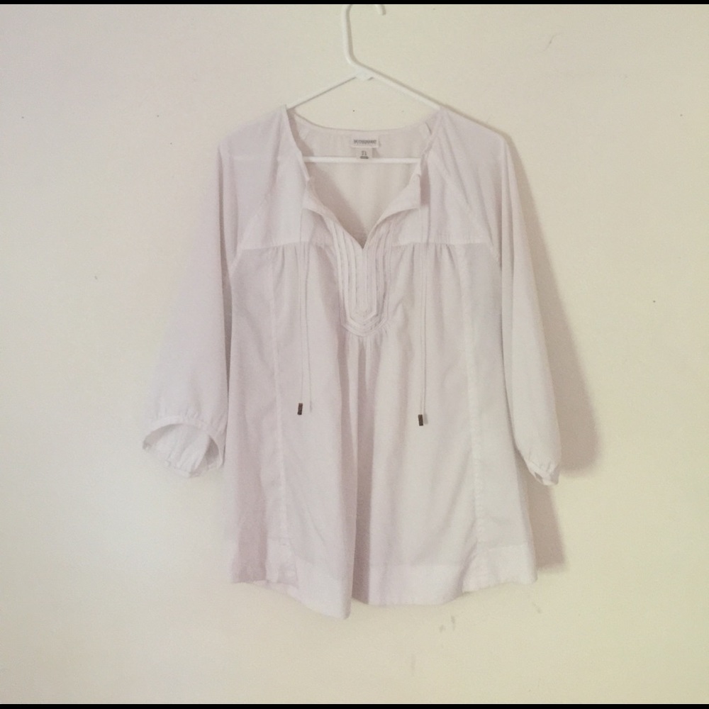 White tunic with Copper Tassels