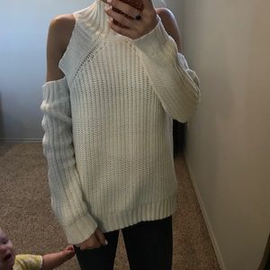 Cold shoulder turtleneck