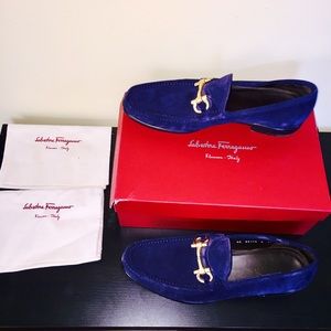 Salvatore Ferragamo Mason Bit Suede Loafers