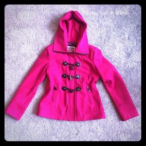 Guess Hot Pink Pea coat - Womens M