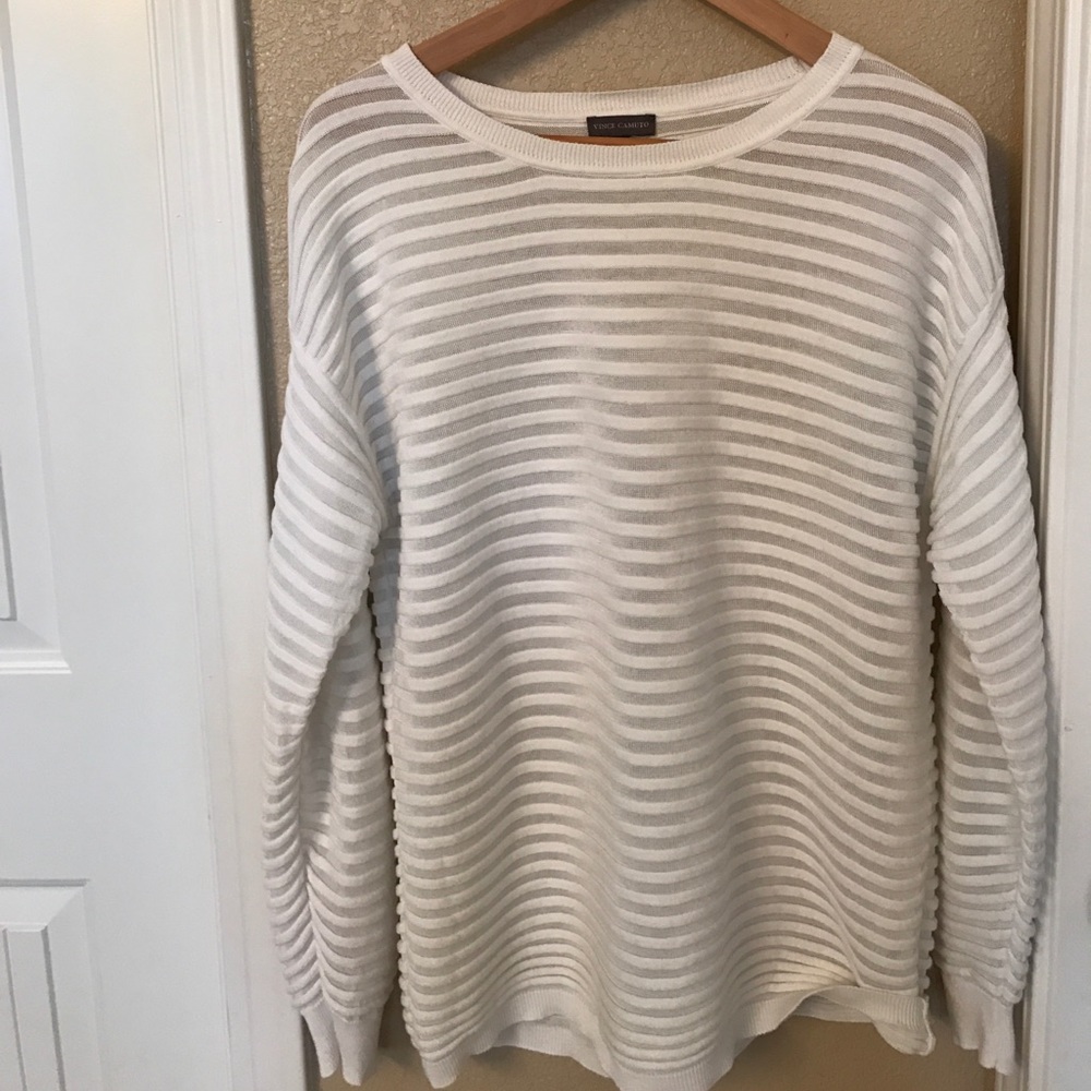 Vince Camuto Dolman Sleeve Sheer Sweater XL