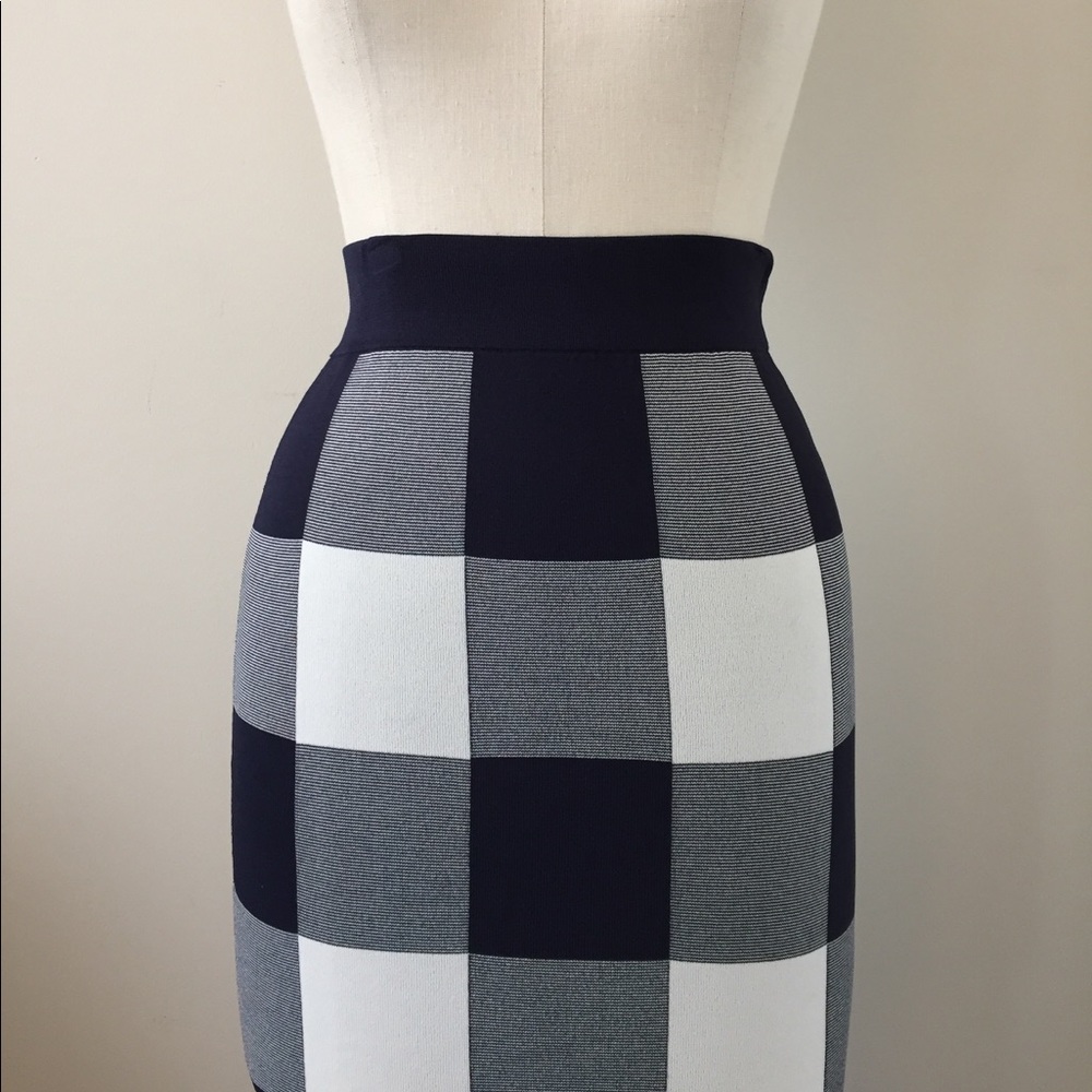 Whistles Gingham Midi Pencil Skirt