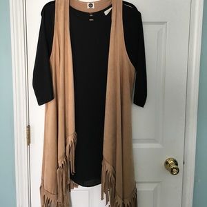 Tan Fringe Vest