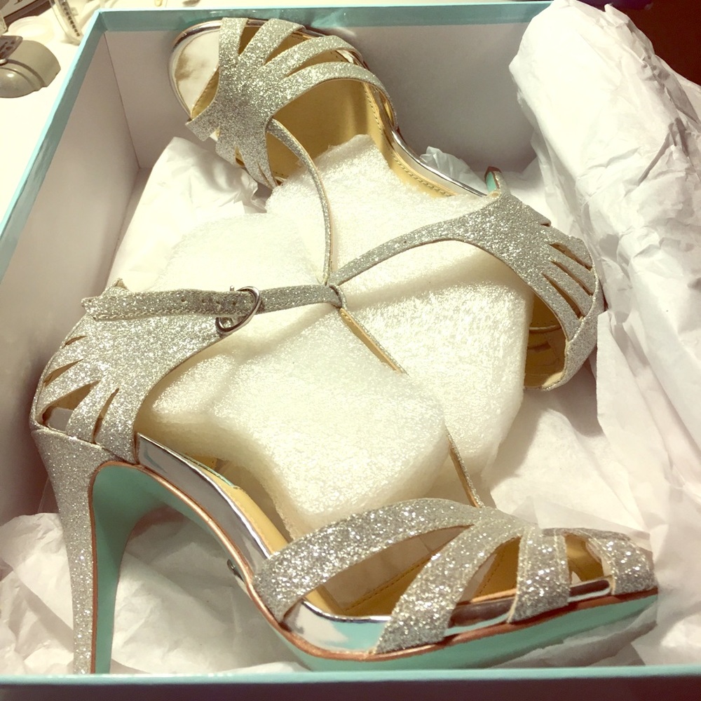 Brand New Betsy blue silver heels