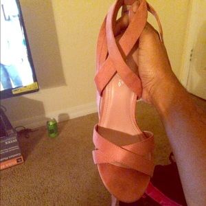 Strap up clear heels