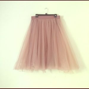 Blush Tulle Midi Skirt