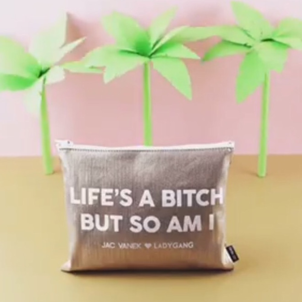 LADYGANG podcast/ JAC VANEK makeup/pencil/pen bag.