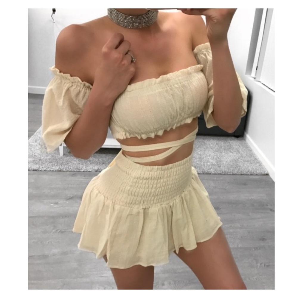 Nude Two Piece (Top + Skirt)