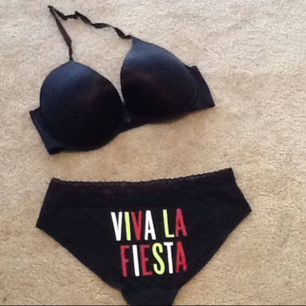 VS black halter bra 36D