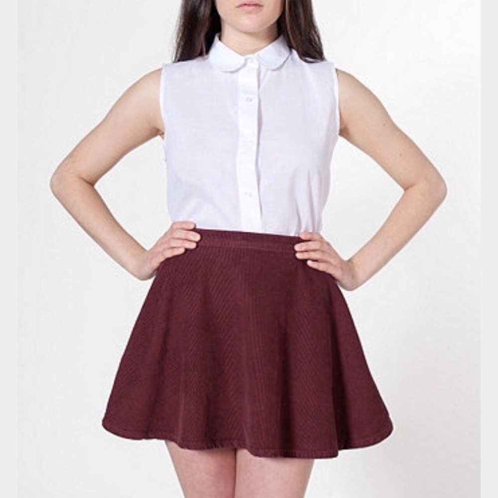 Burgundy American Apparel Corduroy Circle Skirt