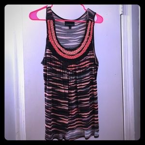 Brown and peach tank