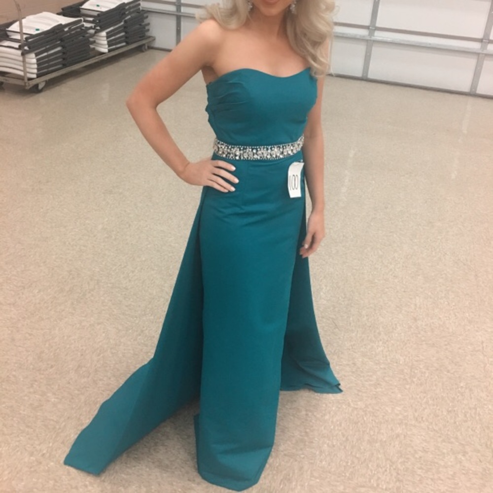 Teal pageant or prom gown