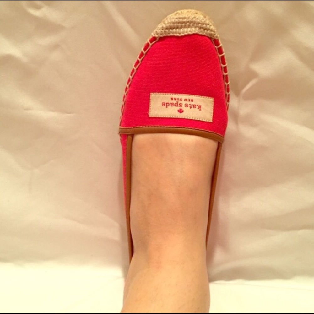 Kate Spade Red Canvas Flat Espadrilles