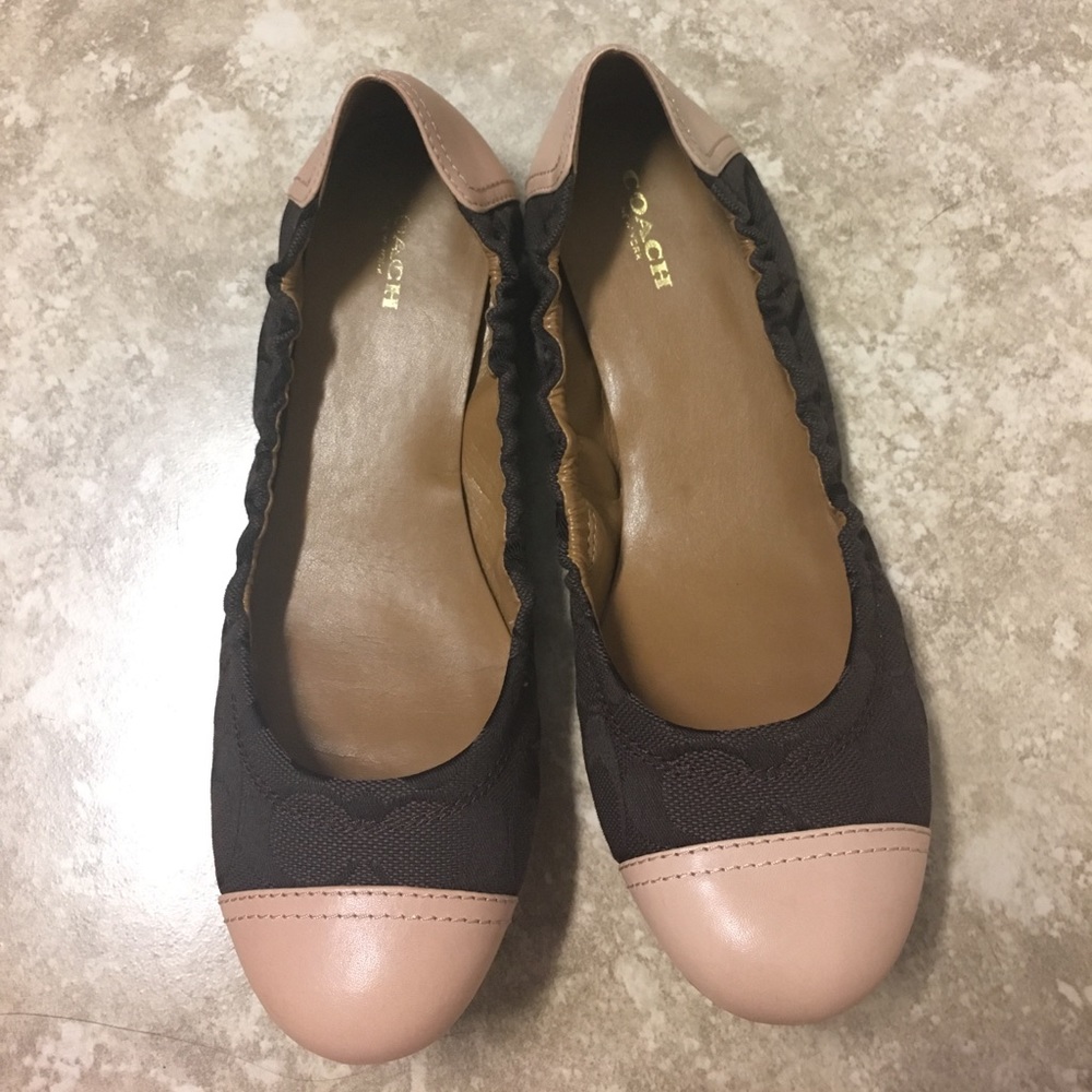 COACH Leather Ballerina Flats