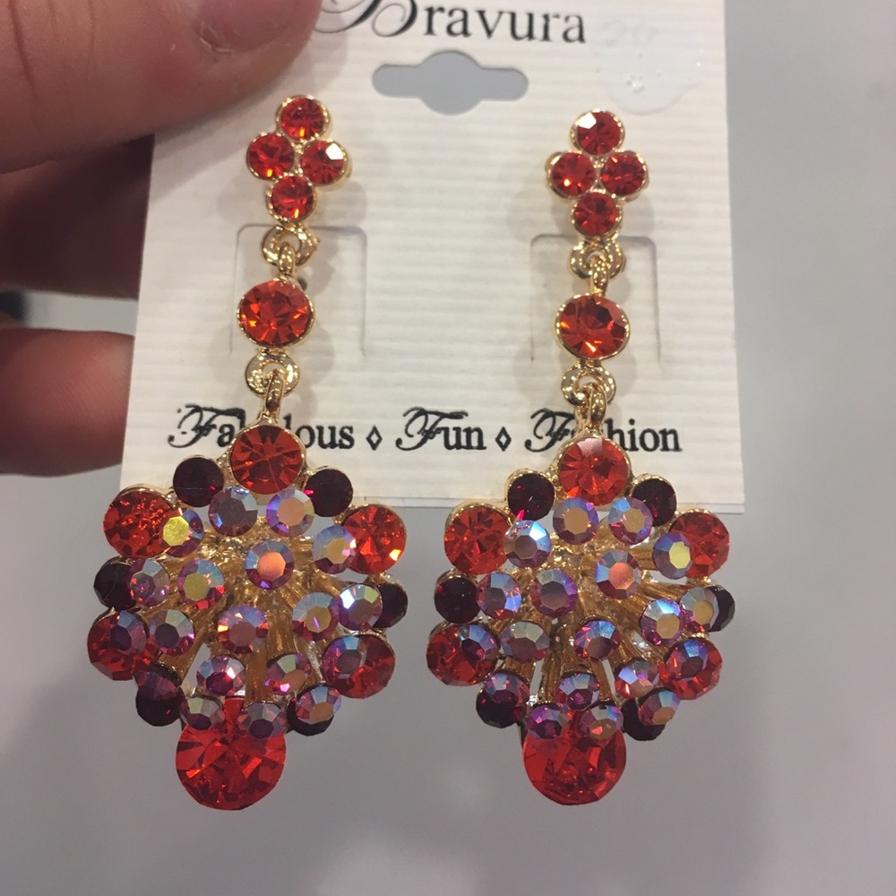 Orange and AB earrings