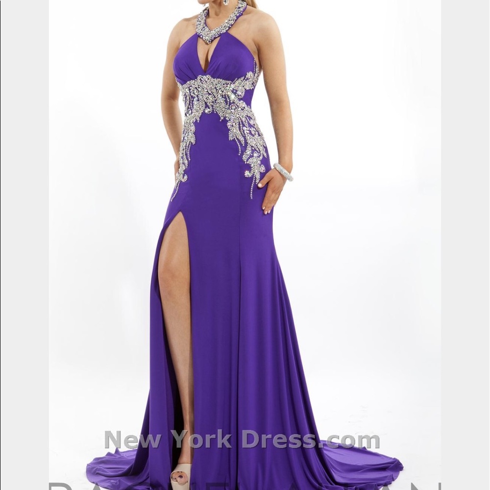 Purple Rachel Allan prom or pageant gown