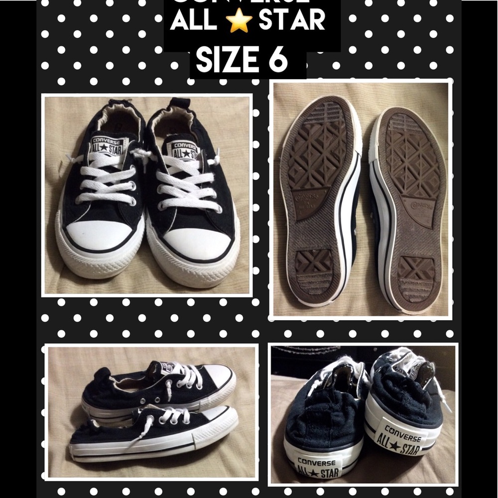 Converse Black & White All Star Slip Ons Size 6